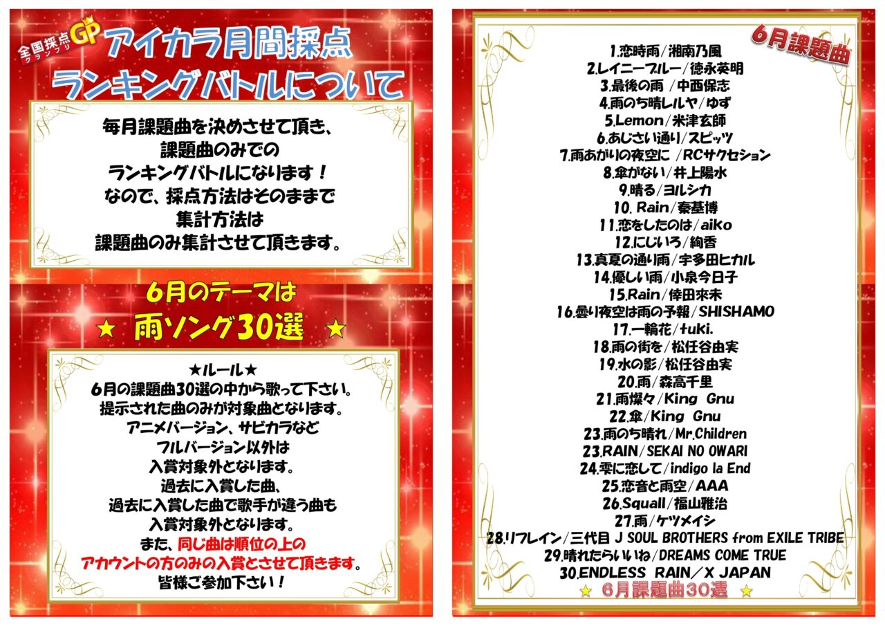 6月ランキングバトルのテーマは……